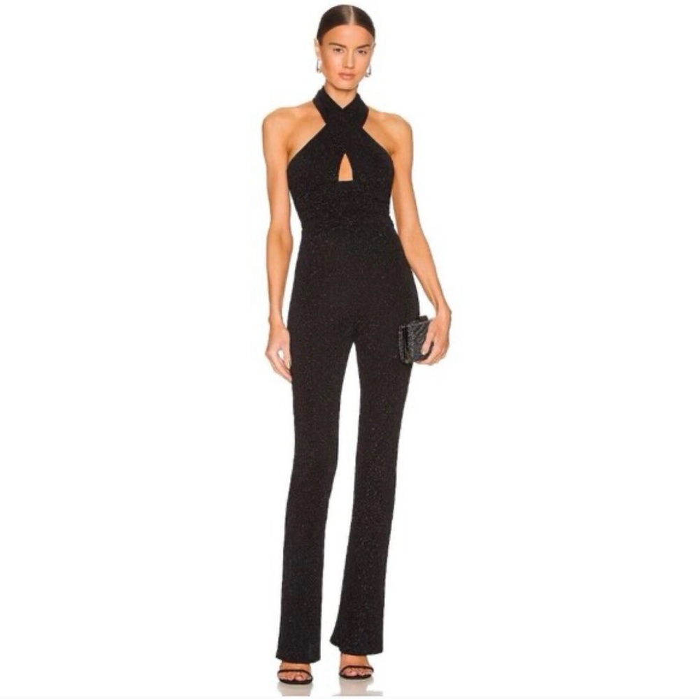 Camila Coelho Energy Jumpsuit - Black Halter Jumpsuit, size L